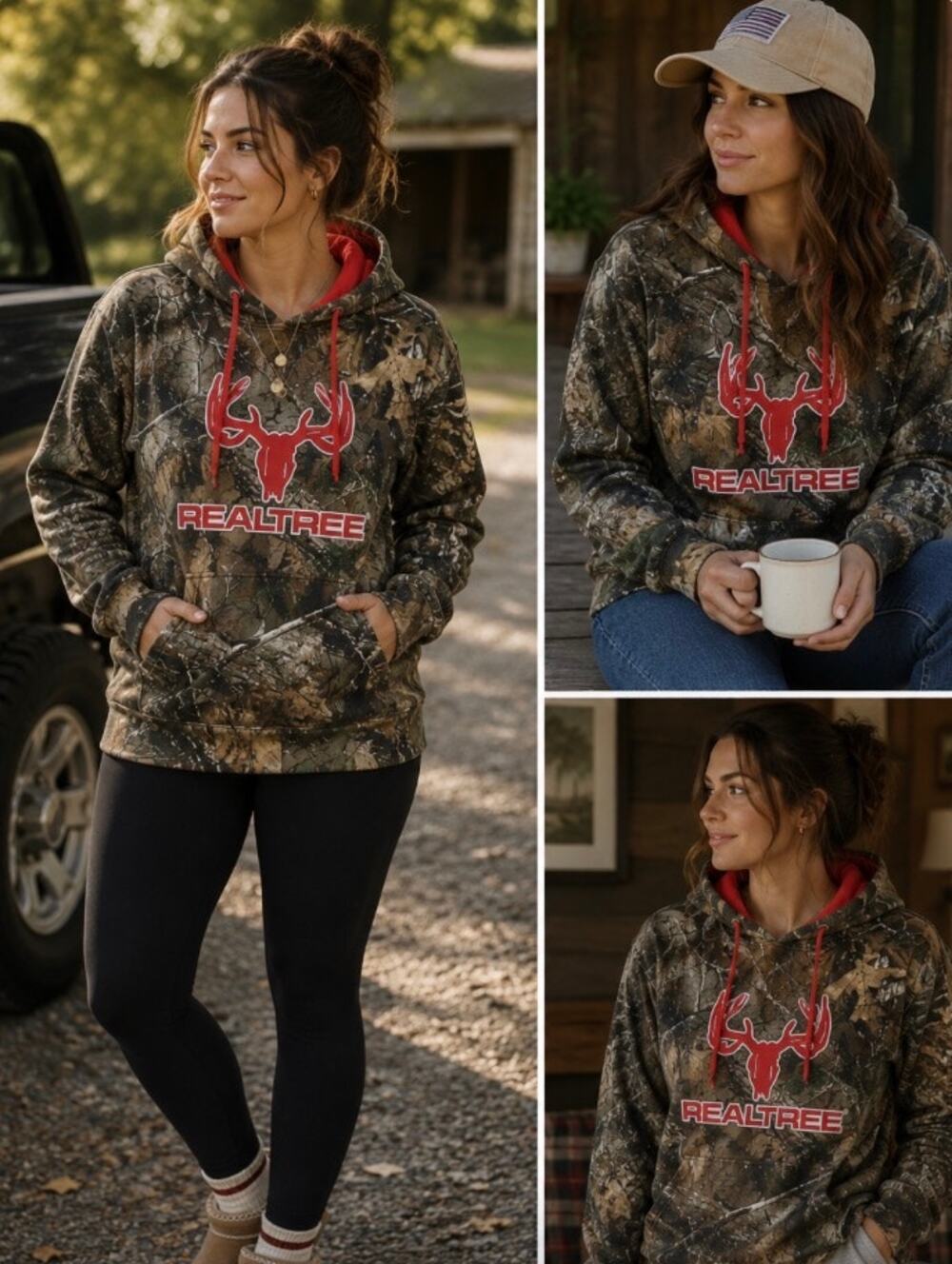RealTree Women’s Hooded Sweatshirt Size XXL Camo & Hot Pink